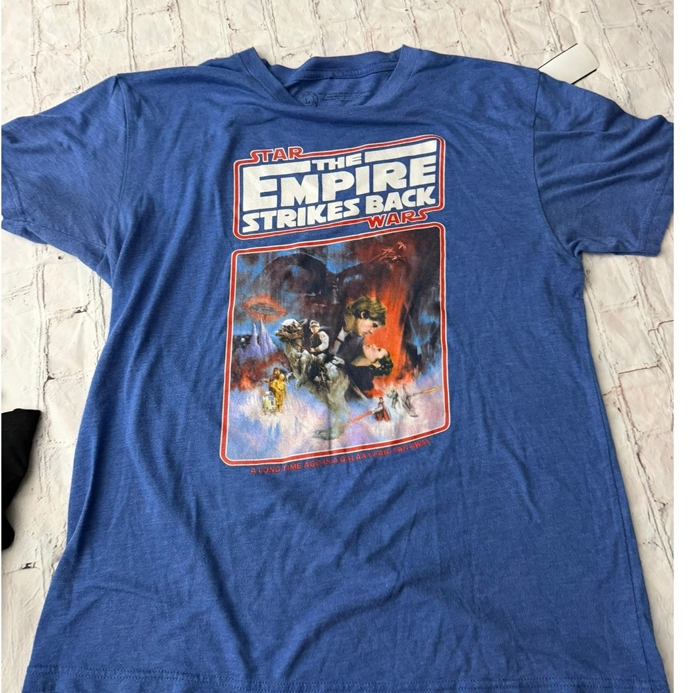 Out of Print Star Wars The Empire Strikes Back Blue Graphic T-Shirt Mens Large